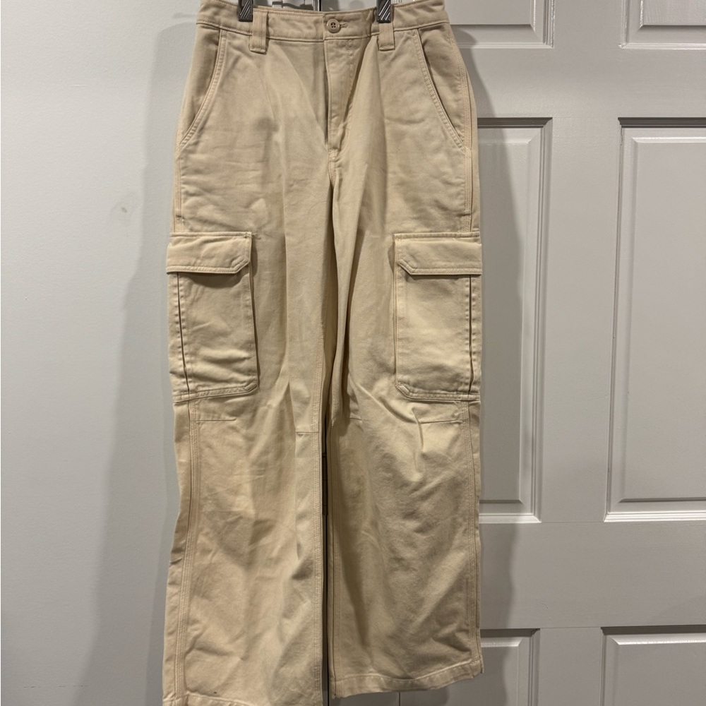 TNA Beige Wide Leg Cargo Pants
